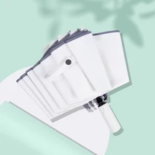 Автоматический обратный светоотражающий солнечный и дождливый трехскладной Зонт от дождя Женский анти-УФ зонтик Ветрозащитный реверсивный Зонты