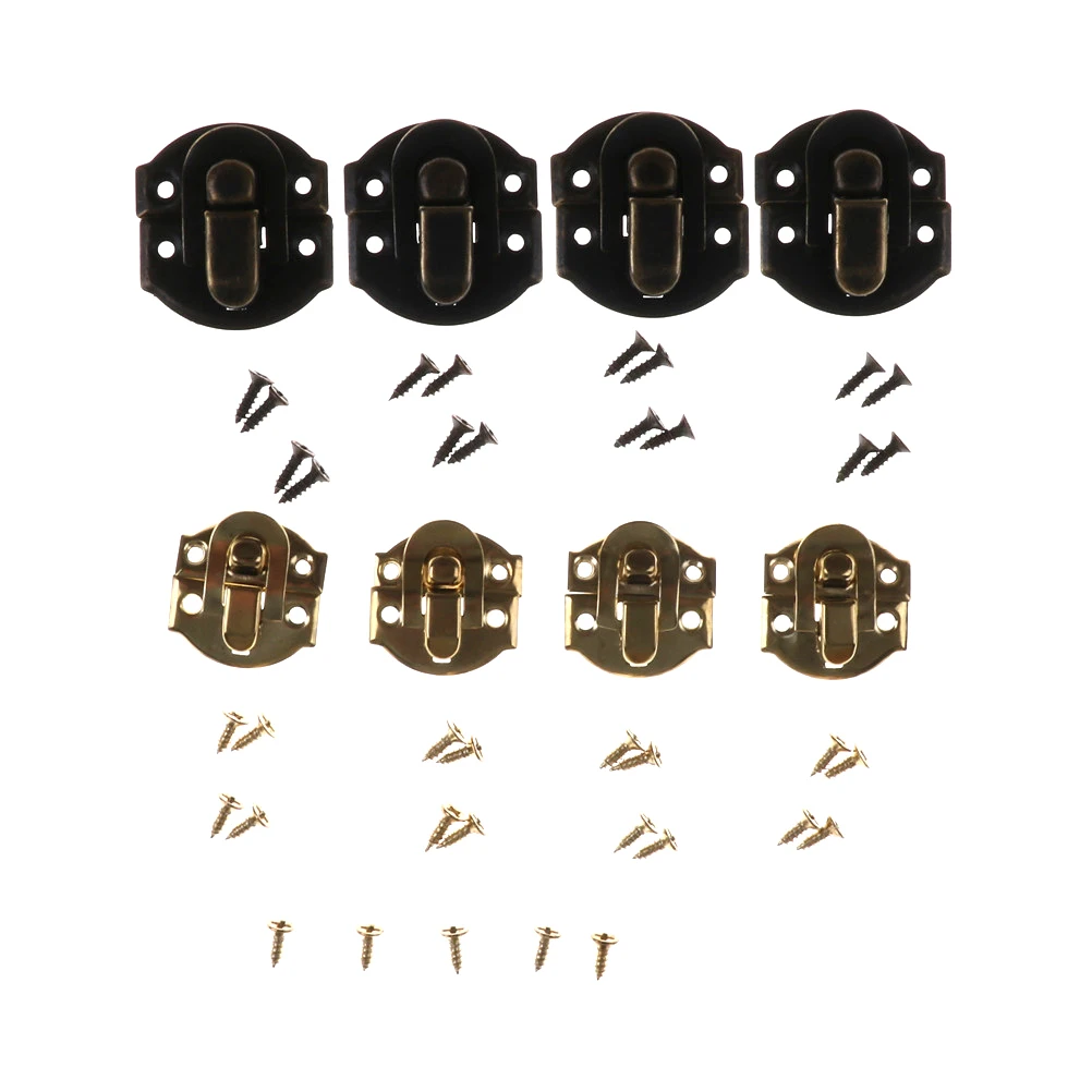 4 pcs/lot Suitcase Case Trunk Buckles Bronze Gold Jewelry Chest Box Toggle Hasp Latch Catch Clasp 26X29MM