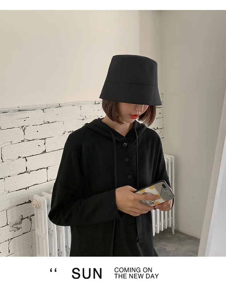 YOYOCORN, осенняя и зимняя шапка-ведро, Рыбацкая шапка, женская, Ниша, дизайнерская, одноцветная, дикая, прямая, шапка для бассейна