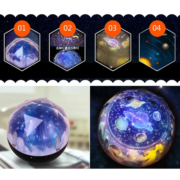 Светодиодный ночной Светильник звезды проектор звездного неба Luminaria Moon Новинка Настольная лампа Батарея USB ночной Светильник для детей