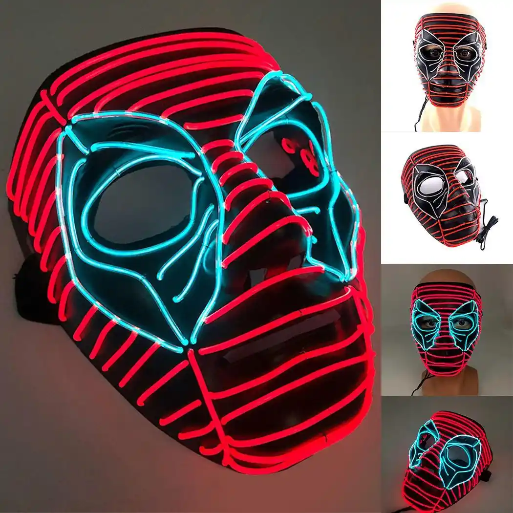 luminous party masks led glow in dark halloween party glowing
