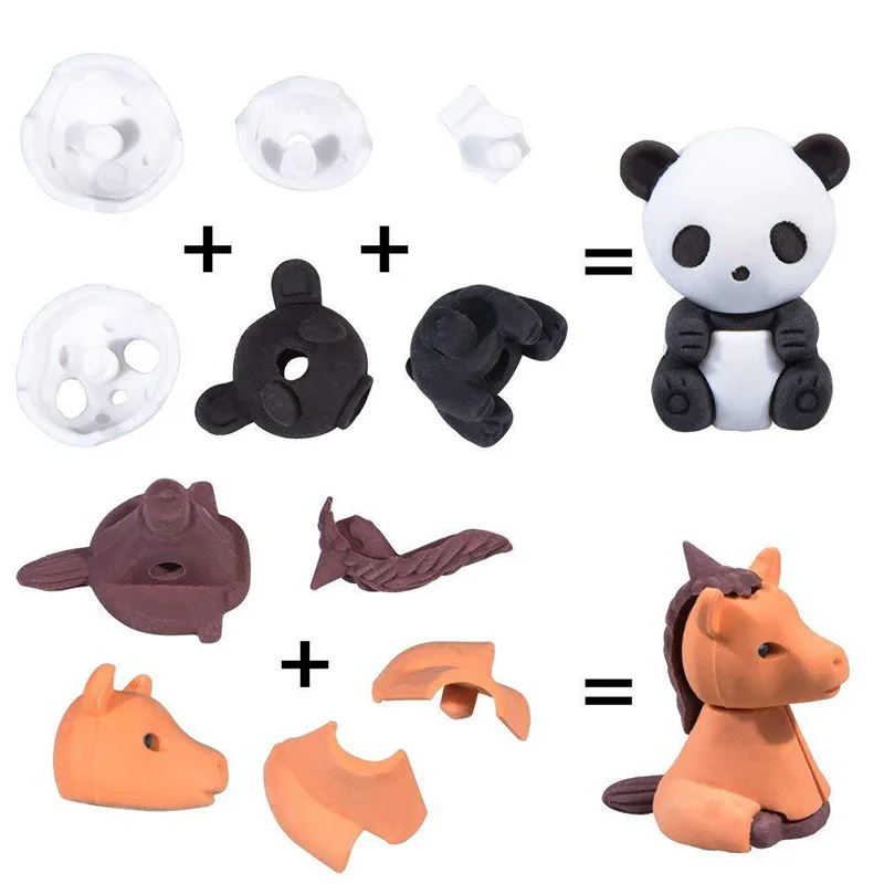 30/Pcs Creative Cute Animal Eraser Individual Package Detachable Eraser Student Prize Stationery pencil eraser,eraser pen,plasticine eraser,eraser refillable pen,biscuit eraser,kneadable eraser,retractable eraser