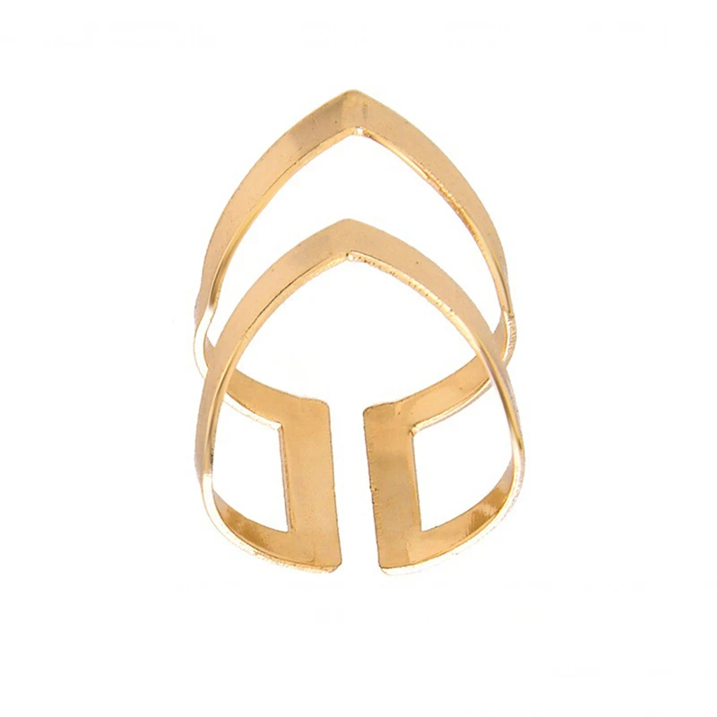 Новая Мода Boho в два ряда V кольца на Шевроны для женщин подарок простые геометрические Bague блестящие кольца Femme ювелирные изделия