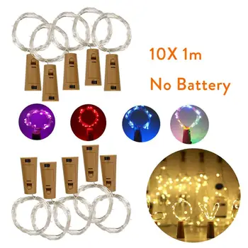 

10x LED Sting 3.28FT 1M 10 LED Cork Shaped Copper Wire Wine Bottle LR44 Battery Wine Bottle for Glass Craft Xmas Party Decor