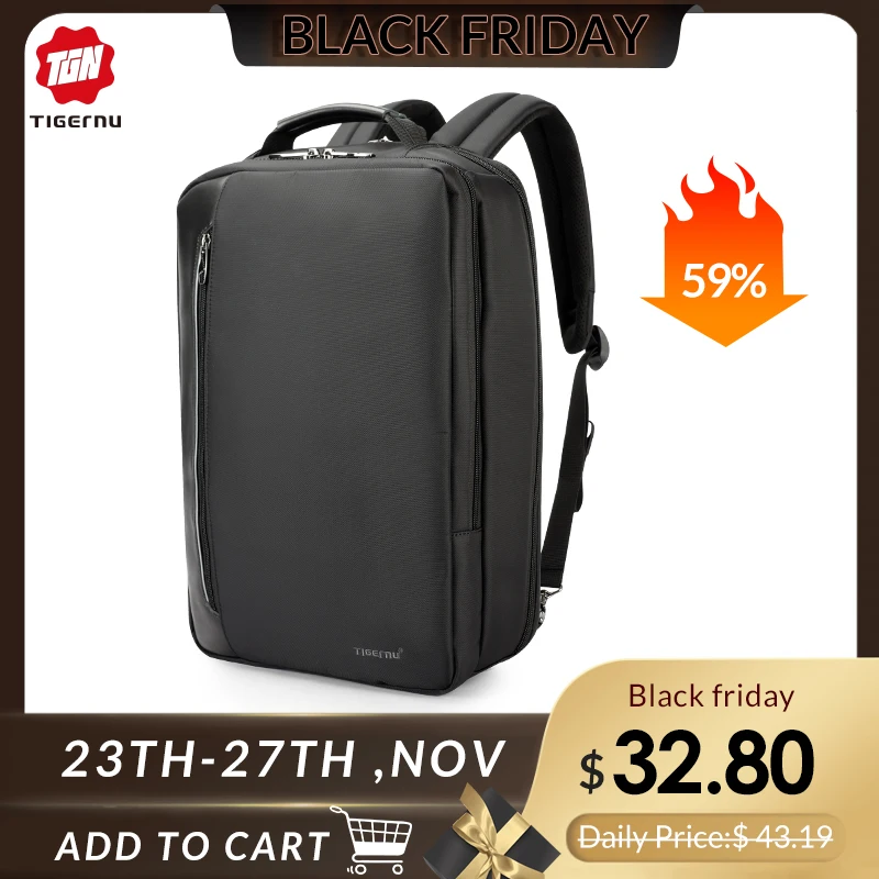 

Tigernu 4 In 1 Multi Function Nylon Men's Business Backpack 15.6 Inch USB Charging Laptop Backpack Male Office Work Backpack Bag