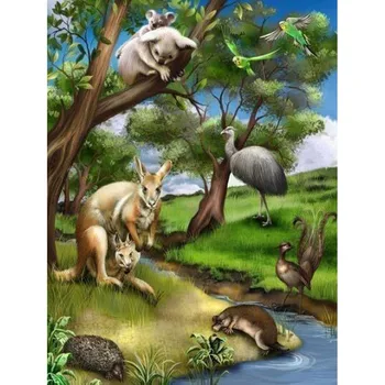 

New Diy Diamond Painting Kangaroo Drinking Water Diamond Embroidered Resin 5D Diamond Mosaic Crafts Rhinestone Sewing Full Circl