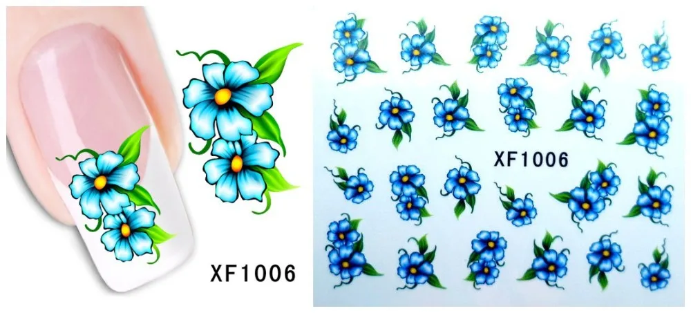 60 Sheets Chic Flower Different Designs DIY Decals Nails Art Water Transfer Printing Stickers For Nails Salon