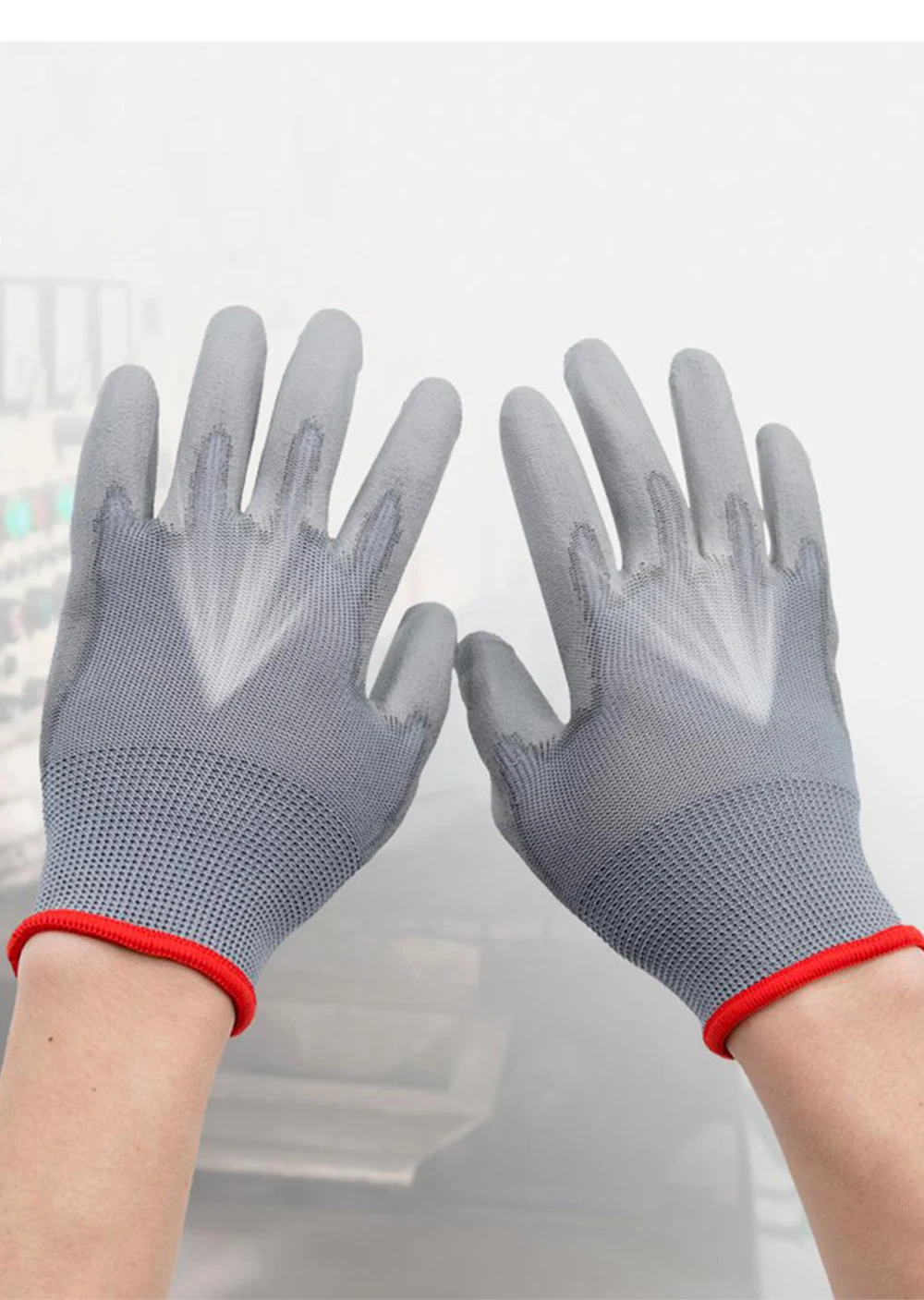 Abeso 10 пара защитные перчатки с ПУ-покрытием ладонной части Водонепроницаемый дышащий нейлон одежда устойчивый, для сварочных работ фермы ручной работы защитные перчатки