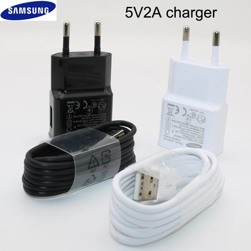 Samsung Charger USB Fast Power Adapter Quick Fast Charge 1.2M Type C Cable For Galaxy S10 S9 S8 Plus A30 A50 A70 2017 note 8 9 usb 5v 2a