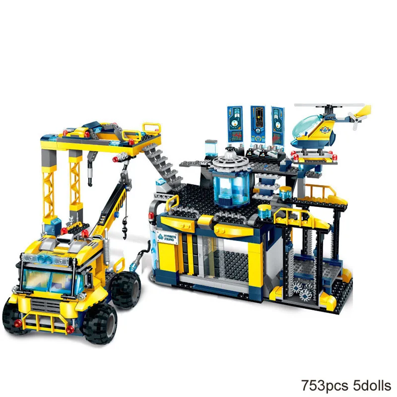Enlighten Construction Engineering Building Block Kyanite Squad Ploration Base 5 Figure 753pcs Educational Bricks Toy