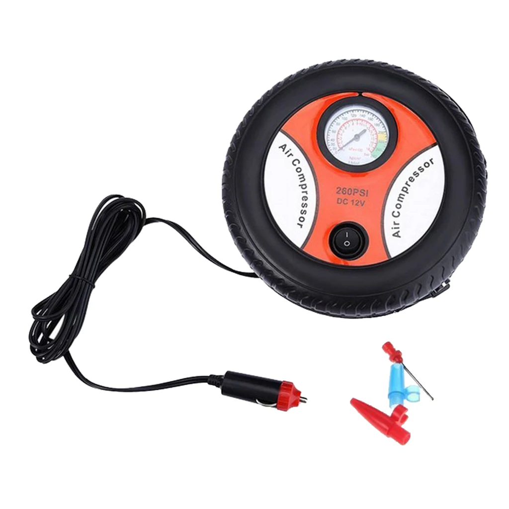 260PSI DC 12V Air Compressor Car Bike Tyre Inflator Portable Pressure Pump
