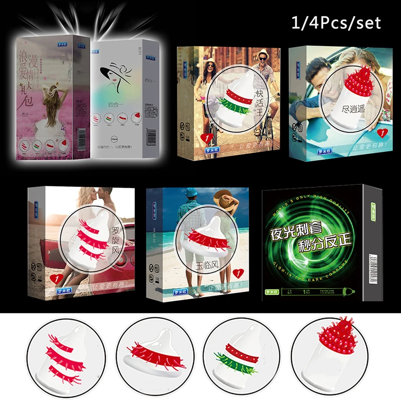 1pc/4Pcs G Spot Condom Vagina Stimulation Penis Sleeve Ejaculation Adult Delay Lasting Erotic Condoms