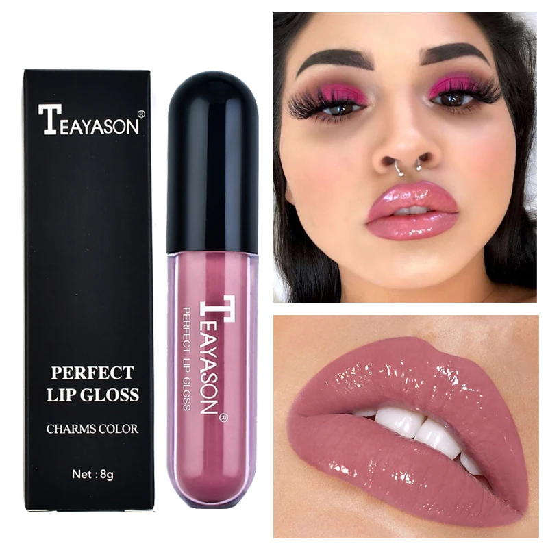 

Make Up 2019 Shimmer Shiny Lip Gloss Cosmetic Waterproof Long Lasting Liquid Lipstick Metal Glitter Lip Gloss Nude Makeup