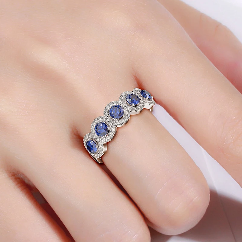 OEVAS 100% 925 Sterling Silver Sparking High Carbon Diamond Created Moissanite Wedding Rings For Women Bride Band Party Jewelry