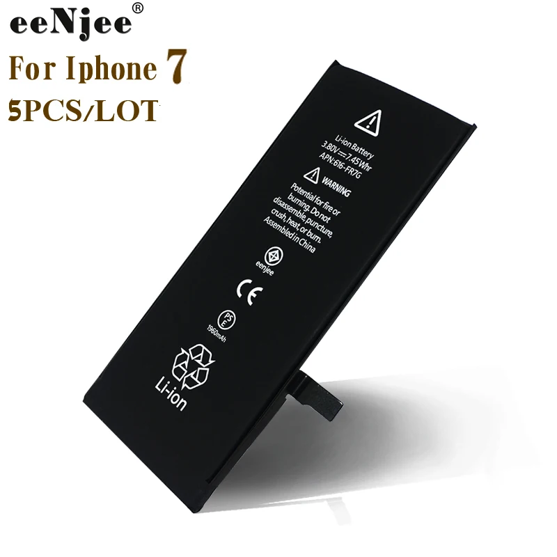 eeNJee ORG IC Cell Phone Batteries 5PCS For Iphone 7 7G 1960mah 0 Cycle Rohs High Quality