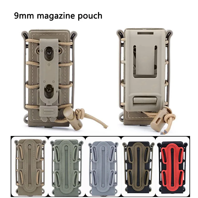 

Tactical 9MM Molle Magazine Pouches Waist Belt Holster Gun Pistol Mag Pouch Hunting CS Soft Shell Mag Carrier Bag with Belt Clip