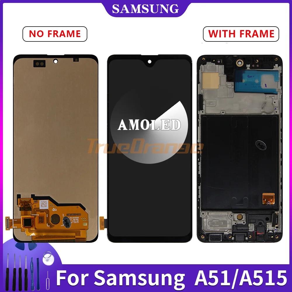 Super AMOLED для Samsung Galaxy A51 LCD A515F SM A515F/DS дисплей сенсорный экран дигитайзер | Экраны для мобильных телефонов -4001163253292
