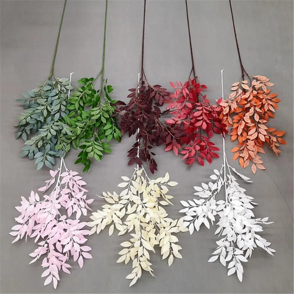 

10P Шелковый фраксинус пенсильван, имитация ветвей листьев, стебли леса, зеленое растение для дома, Декоративные искусственные растения