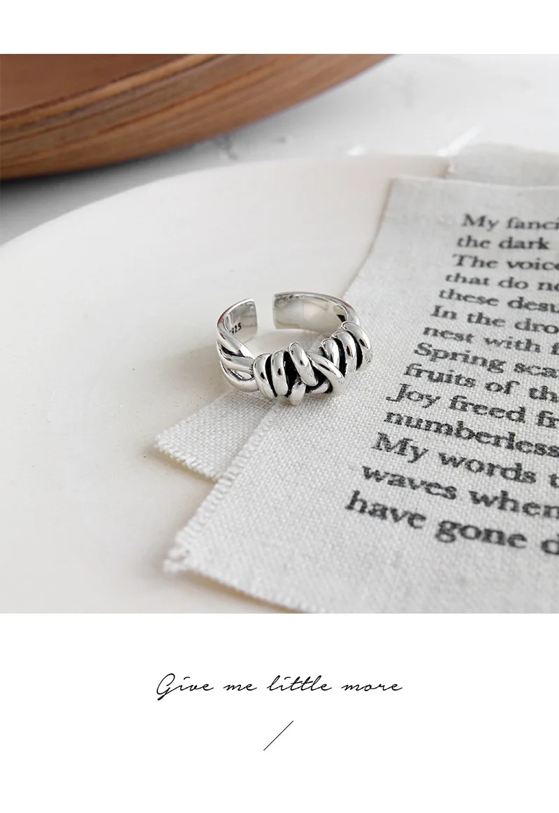 F.I.N.S корейское кольцо из стерлингового серебра S925, женское Винтажное кольцо с обмоткой, серебряное кольцо 925, кольцо на палец, модное ювелирное изделие