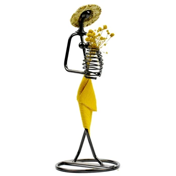 

Artificial Flower Holder Simple Style Desktop Ornament Metal Wedding Mingle Flower Vase Fake Flower Vase Home Decoration