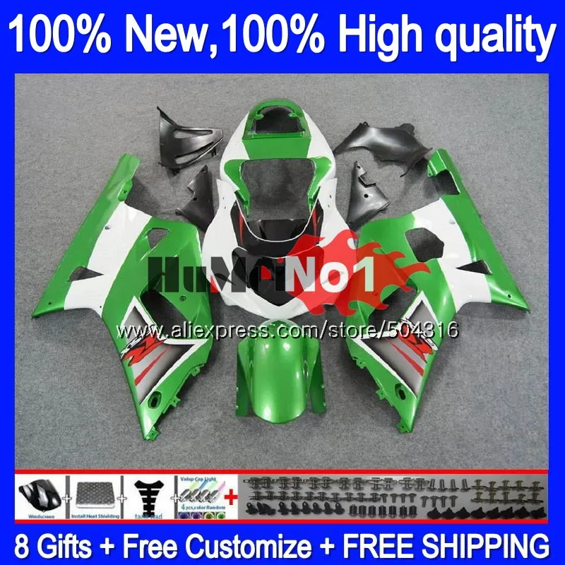 Средства ухода за кожей для SUZUKI GSXR 600 750 CC GSXR600 2001 2002 2003 14MC. 58 GSXR750 GSX-R600 01 03 GSXR-600 K1 01 02 03 обтекатель зеленый глянец