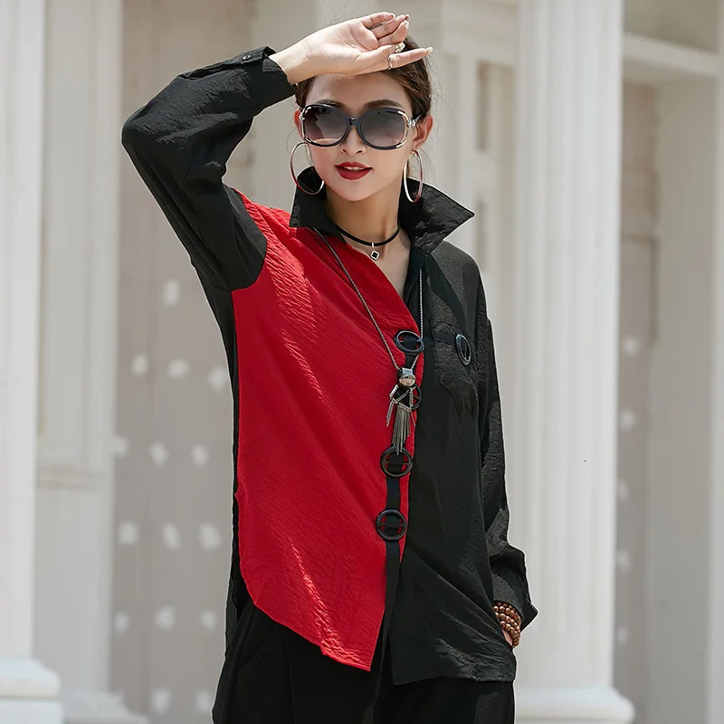 SOUL OF TIGER, новая модная Корейская одежда, осенняя уличная одежда в стиле панк, женские Лоскутные рубашки, винтажные шифоновые Женские топы и блузки