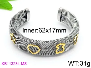 

316L Stainless Steel Hollow Bear Bangles Fashion Cuff Bangle Jewelry for Women Girls Gifts Accessory