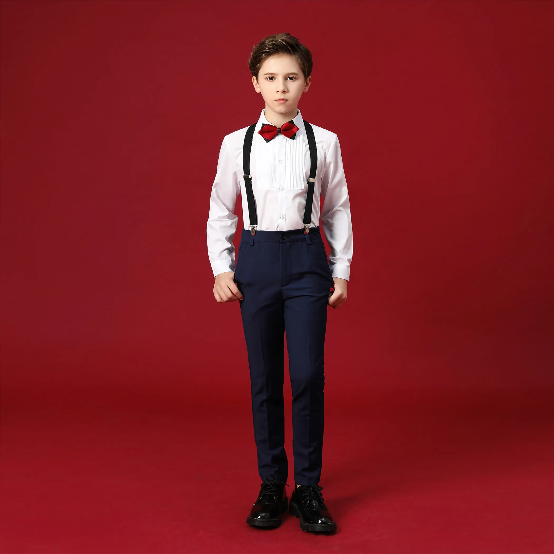 YuanLu костюмы для мальчиков торжественные костюмы 4 шт. для свадьбы Вечерние смокинги для малышей Детские костюмы синего цвета