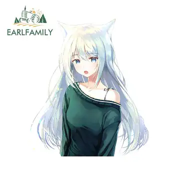 

EARLFAMILY 13cm x 6.3cm for Anime Girl Amecchi Funny Car Stickers Motorcycle Bumper Window Car Accessories Waterproof Decal