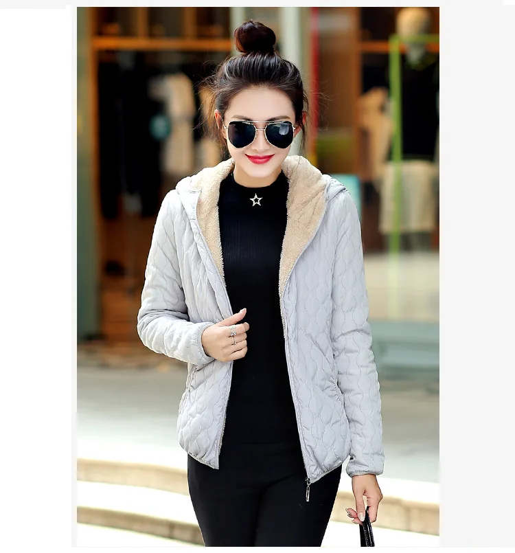 Autumn And Winter New Style Korean-style Short Slim Fit Cotton-padded Clothes Women's Berber Fleece Cotton Coat Students Ho