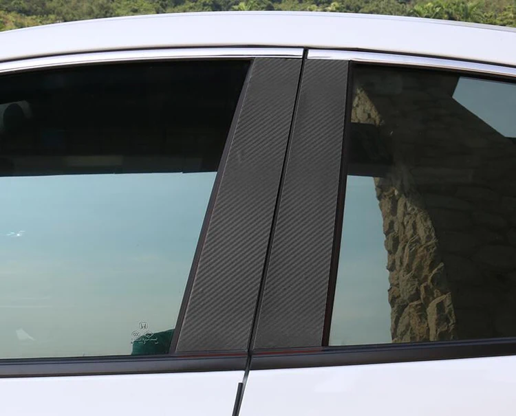 Автомобильный стиль, углеродное волокно, отделка окна, гарнир, столб, средняя наклейка, декоративная пленка для Honda Civic 10th