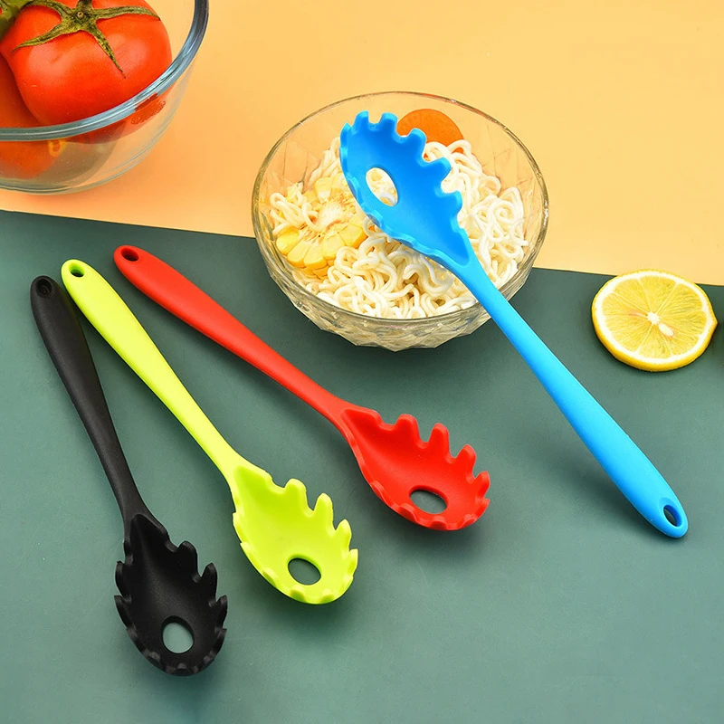 Long Handle Silicone Noodles Scoop Home Sipplies Cooking Tools Gadgets Leaky Spoon Spaghetti Tools Kitchen Accessories