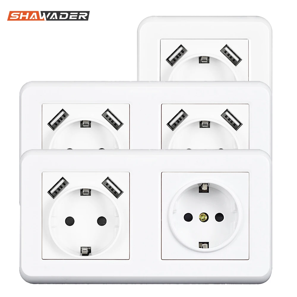 USB настенная розетка электрические 1/2 способ разъем Мощность выход 16A заподлицо