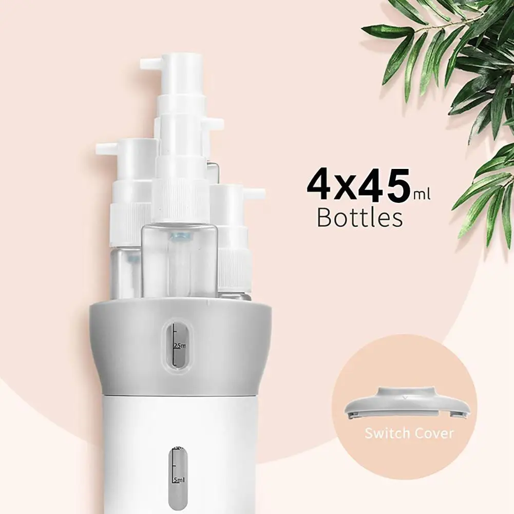 

45ml Travel Plastic Jar 4in1 Refillable Leakproof Bottles Liquid/Lotion/Cream Storage Container Kit Home Storage Organizer