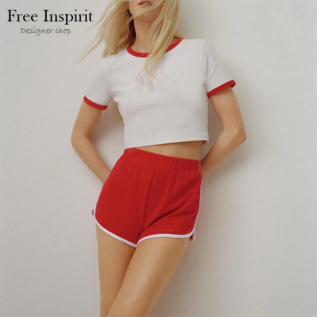 Women's Pure Cotton Leisure Style Suit Short T-shirt Shorts 1