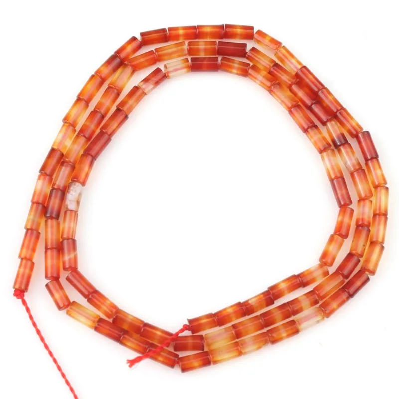 Red Agate 4x2 мм в форме колонны бирюзовый агат кварцевый Песчаник натуральный камень бусины для самостоятельного изготовления ювелирных изделий Шарм браслет ожерелье 15 дюймов - Цвет: Red Agate