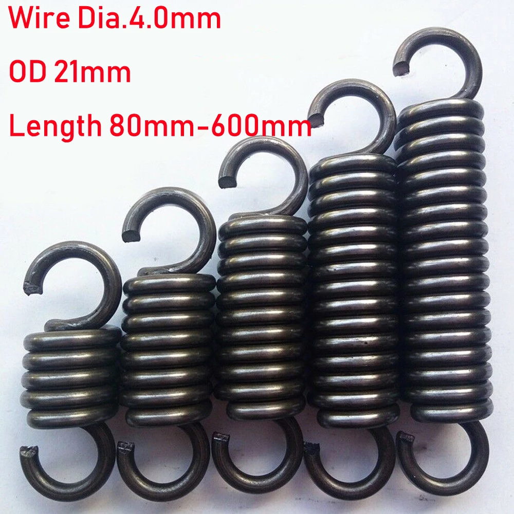 

1pcs Wire Diameter 4.0mm Tension Extension Spring Expansion Springs Length 80/100/120/140/160/180/200/220-600mm Out Diameter 21m