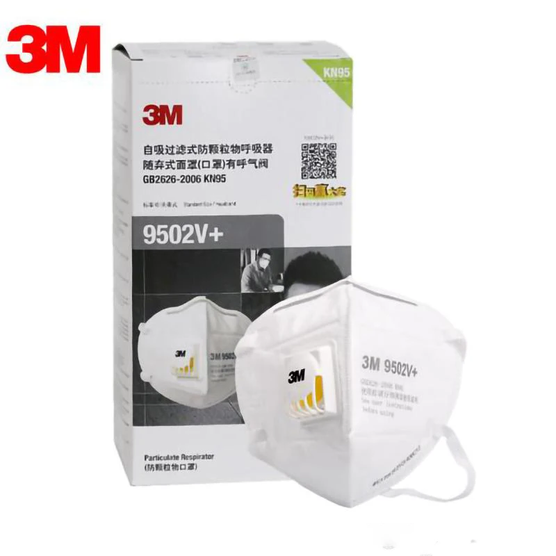 

3M 9502V Protective Fold Masks Particulate Respirator Anti-fog PM2.5 influenza Dust-proof Safety Breathing Masks