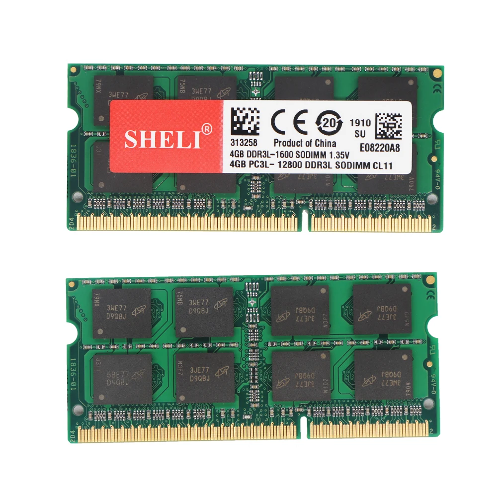 Шели 4 ГБ 8 ГБ(2 шт x4гб) PC3L-12800S DDR3L 1600 МГц 204pin 1,35 в CL11 SODIMM ноутбук ram память ноутбука