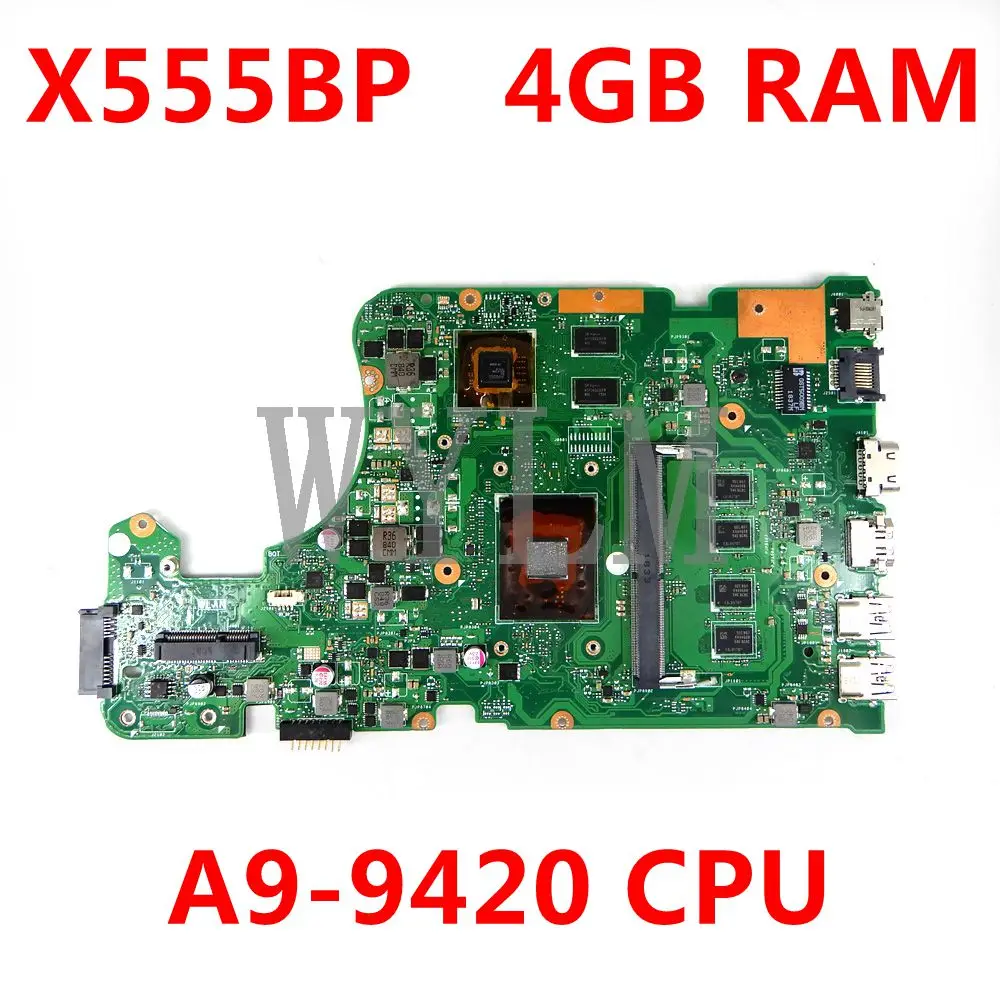 Материнская плата X555BP для ноутбука ASUS X555Q X555B K555B A555B K555Q материнская 4GB-RAM A9-9420 |