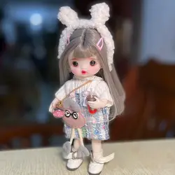 BJD – poupée princesse Super mignonne pour filles, maquillage fait à la main, échelle 1/8, 16CM, costume à la mode, articulations OB11, jouet, cadeau, C1604 