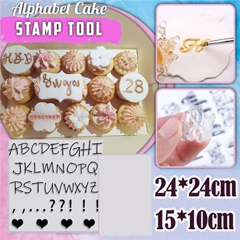 

1Set Silica Gel Creative Letter Cake Cookie Biscuit Stamp Seal Tool Transparent Seal For Kitchen Cake Mold Baking Tools J50