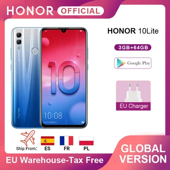 Перейти на Алиэкспресс и купить Глобальная версия Honor 10 Lite смартфон Kirin 710 Octa Core 6,21 дюйм2340X1080P 24MP фронтальная камера мобильный телефон Android OTA