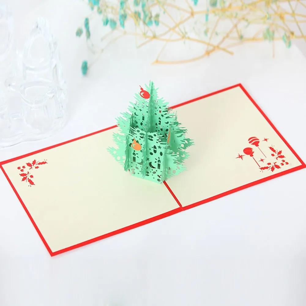  3D Pop Up Greeting Cards Xmas Wedding Birthday Christmas Postcard Xmas Gift Invitation Card 1pc 15x - 4.00026E+12