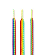 Rainbow Colorful Flats Shoelaces Off Sneaker White Shoelace Classic  Hollow Woven Shoe laces For AJ/AF Stitching Creative String