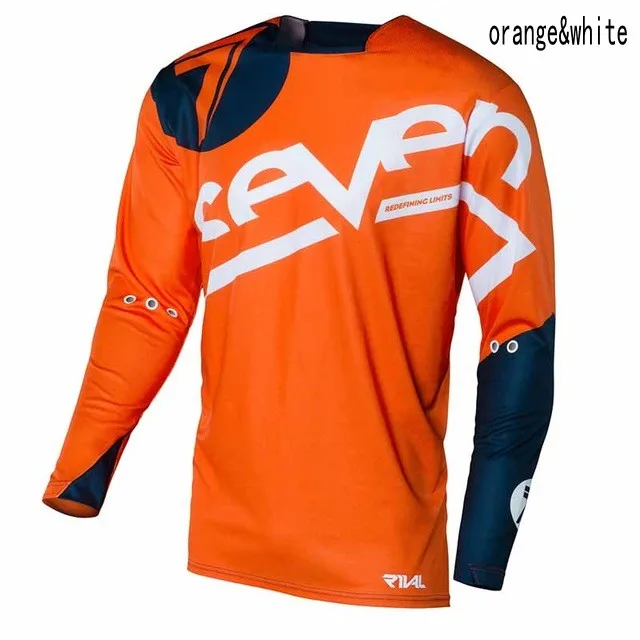 Мужская майка для горного велосипеда, езды на мотоцикле, велоспорта, футболка с длинным рукавом, Ciclismo, одежда, футболка DH MX Jersey - Цвет: Orange white