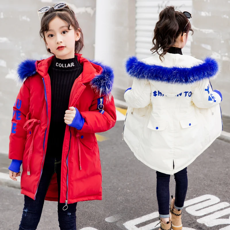 

Fashion Girl Cotton Jacket Coats Winter Russia Baby Coats Thick Duck Warm Jacket Children Outerwears -30degree Jackets