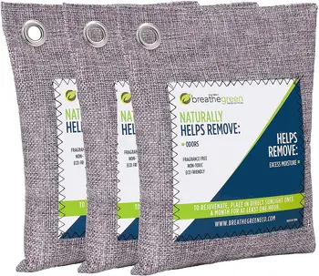 

3 Packs Bamboo Charcoal Bags Air Purifying Bag 200g Activated Charcoal Odor Absorber Used As Shoe Closet Car Deodorizer