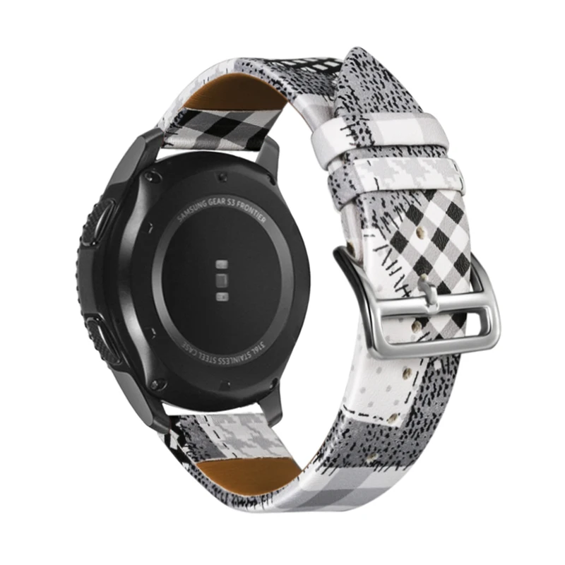 22 мм кожаный ремешок для samsung galaxy watch 46 мм gear S3 Frontier huawei watch gt 2 band Amazfit GTR 47 мм аксессуары для браслетов