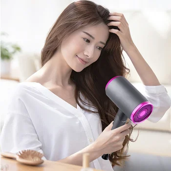 

Professional Hair Dryer Ionic Hair Dryer With Diffuser Blow Dryer Fast Drying Foldable Lightweight Low Noise Small Hair Dryer